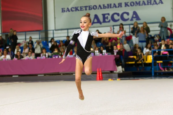 Odessa Ukraine Setembro 2019 Crianças Meninas Competem Ginástica Rítmica Campeonato — Fotografia de Stock