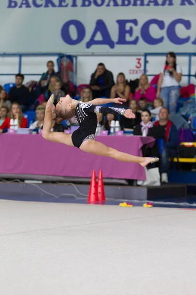 Oděssa Ukrajina Září 2019 Děti Dívky Soupeří Rytmické Gymnastice Ukrajinském — Stock fotografie