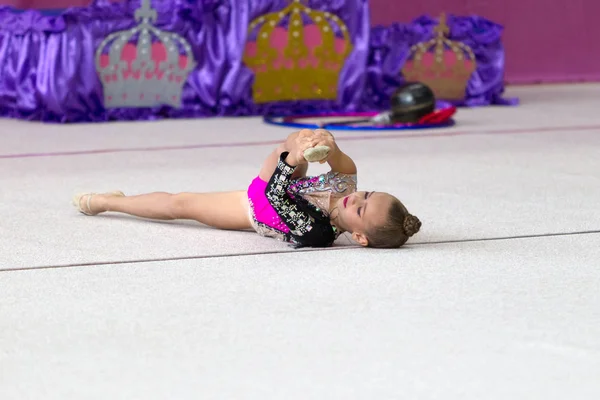 Odessa Ucraina Settembre 2019 Bambini Ragazze Gareggiano Nella Ginnastica Ritmica — Foto Stock