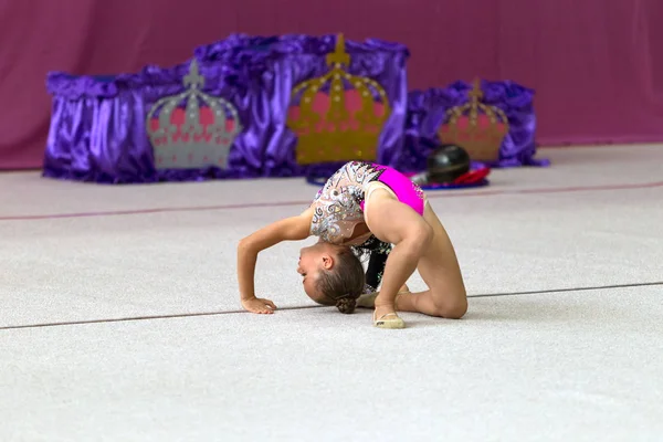 Oděssa Ukrajina Září 2019 Děti Dívky Soupeří Rytmické Gymnastice Ukrajinském — Stock fotografie