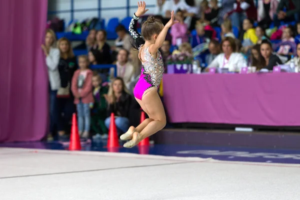 Odessa Ukraine Setembro 2019 Crianças Meninas Competem Ginástica Rítmica Campeonato — Fotografia de Stock