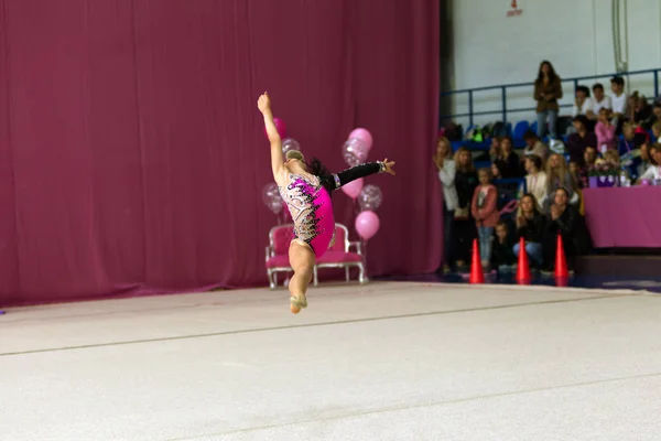 Odessa Ukraine Setembro 2019 Crianças Meninas Competem Ginástica Rítmica Campeonato — Fotografia de Stock