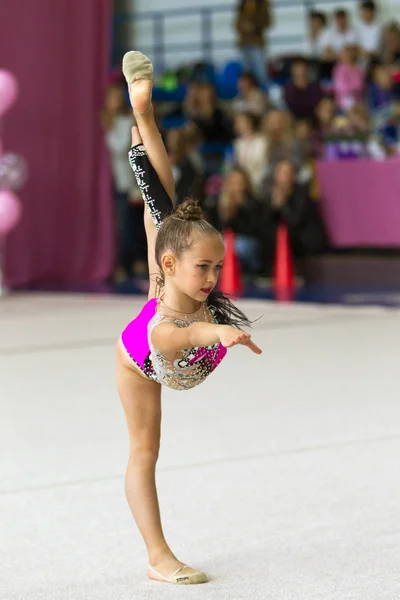 Odessa Ukraine September 2019 Children Girls Compete Rhythmic Gymnastics Ukrainian — Stock Photo, Image