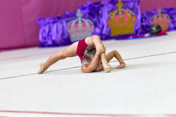 Odessa Ukraine Setembro 2019 Crianças Meninas Competem Ginástica Rítmica Campeonato — Fotografia de Stock