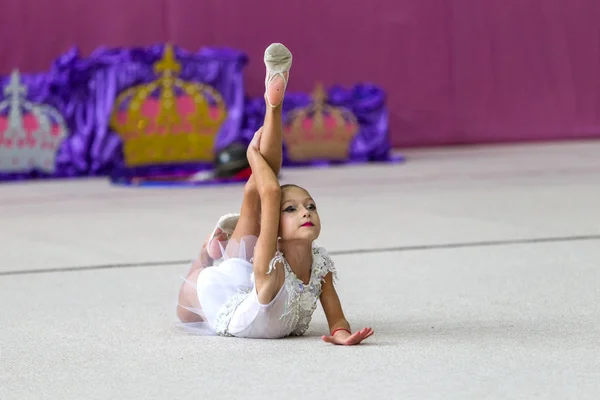 Oděssa Ukrajina Září 2019 Děti Dívky Soupeří Rytmické Gymnastice Ukrajinském — Stock fotografie