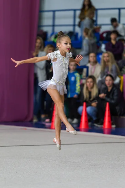 Odessa Ucraina Settembre 2019 Bambini Ragazze Gareggiano Nella Ginnastica Ritmica — Foto Stock