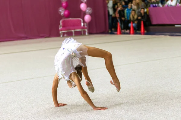 Oděssa Ukrajina Září 2019 Děti Dívky Soupeří Rytmické Gymnastice Ukrajinském — Stock fotografie