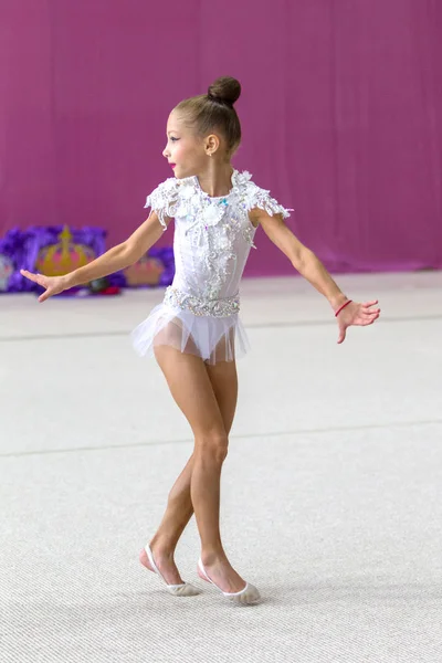 Oděssa Ukrajina Září 2019 Děti Dívky Soupeří Rytmické Gymnastice Ukrajinském — Stock fotografie