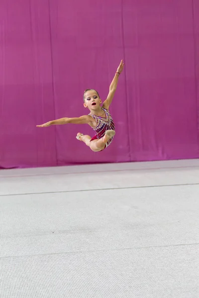 Odessa Ukraine September 2019 Children Girls Compete Rhythmic Gymnastics Ukrainian — Stock Photo, Image