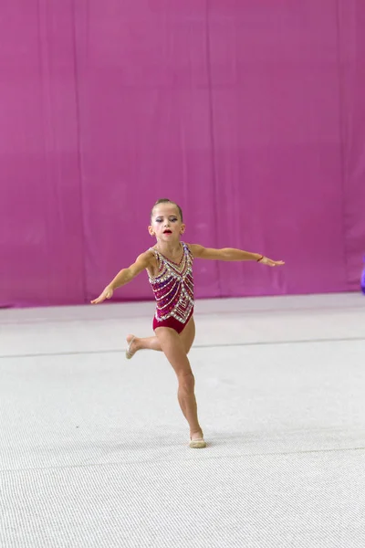 Oděssa Ukrajina Září 2019 Děti Dívky Soupeří Rytmické Gymnastice Ukrajinském — Stock fotografie