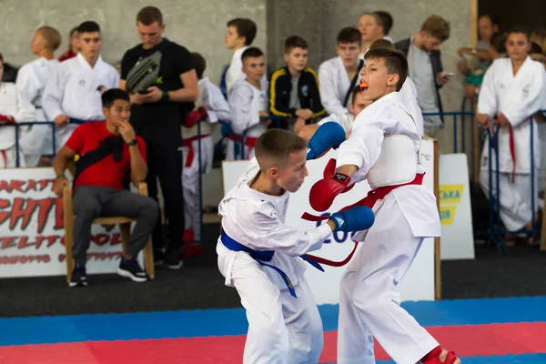 Odessa Ukrayna Eylül 2019 Sporcuların Çocukları Arasında Karate Şampiyonası Iyi — Stok fotoğraf