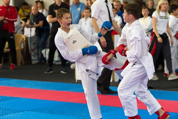 Odessa Ukrayna Eylül 2019 Sporcuların Çocukları Arasında Karate Şampiyonası Iyi — Stok fotoğraf