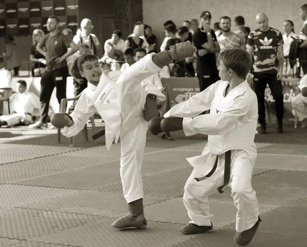 Odessa Ucrania Septiembre 2019 Campeonato Karate Entre Niños Atletas Los — Foto de Stock