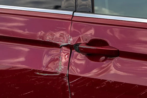 Corpo Dell Auto Danneggiato Causa Incidente Testa Alta Velocità Incidente — Foto Stock