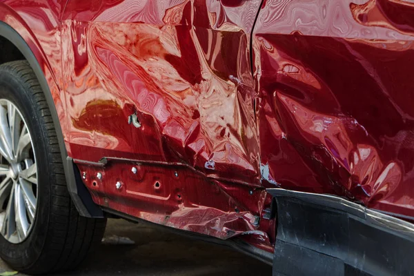 Corpo Dell Auto Danneggiato Causa Incidente Testa Alta Velocità Incidente — Foto Stock