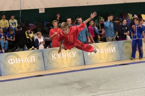 Odessa Ukraine October 2019 Wushu Athlete Wushu Competition Children Young — Stock Photo, Image