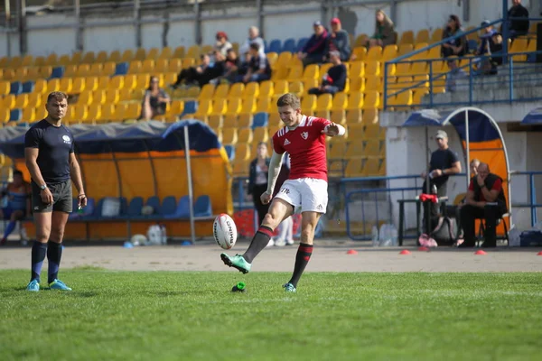 Odessa Ucrania Septiembre 2019 Equipo Rugby Odessa Politécnico Kiev Intensa —  Fotos de Stock