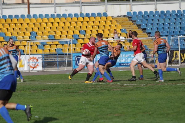 Odessa Ucrania Septiembre 2019 Equipo Rugby Odessa Politécnico Kiev Intensa — Foto de Stock