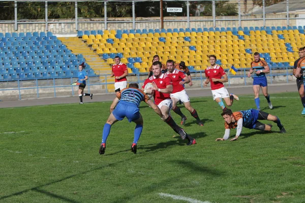 Odessa Ukraina Września 2019 Odessa Rugby Team Politechnika Kijowie Intensywna — Zdjęcie stockowe