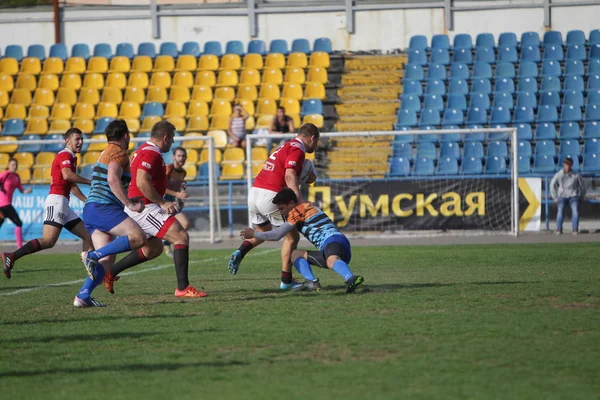 Odessa Ucrania Septiembre 2019 Equipo Rugby Odessa Politécnico Kiev Intensa — Foto de Stock