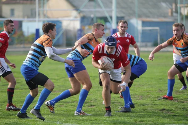 Odessa Ukraina Września 2019 Odessa Rugby Team Politechnika Kijowie Intensywna — Zdjęcie stockowe