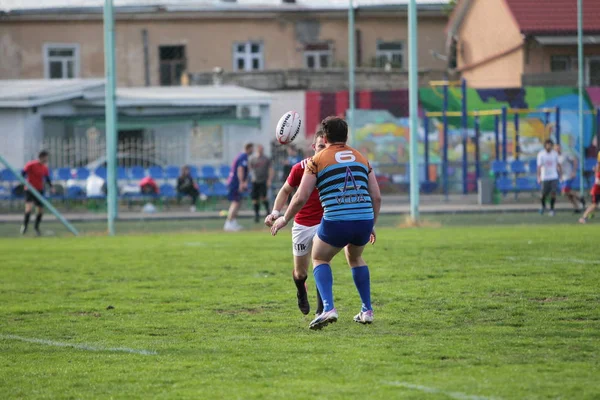 Odessa Ukraine Setembro 2019 Equipe Rugby Odessa Politécnica Kiev Intensa — Fotografia de Stock