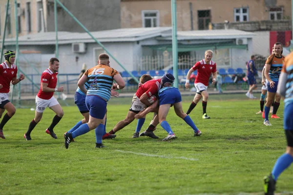 Odessa Ucrania Septiembre 2019 Equipo Rugby Odessa Politécnico Kiev Intensa —  Fotos de Stock