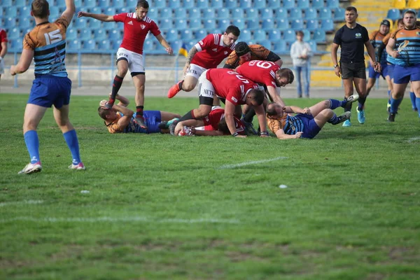 Odessa Ucrania Septiembre 2019 Equipo Rugby Odessa Politécnico Kiev Intensa —  Fotos de Stock