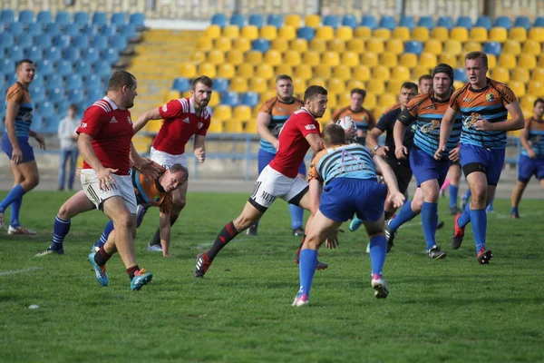 Odessa Ucrania Septiembre 2019 Equipo Rugby Odessa Politécnico Kiev Intensa —  Fotos de Stock