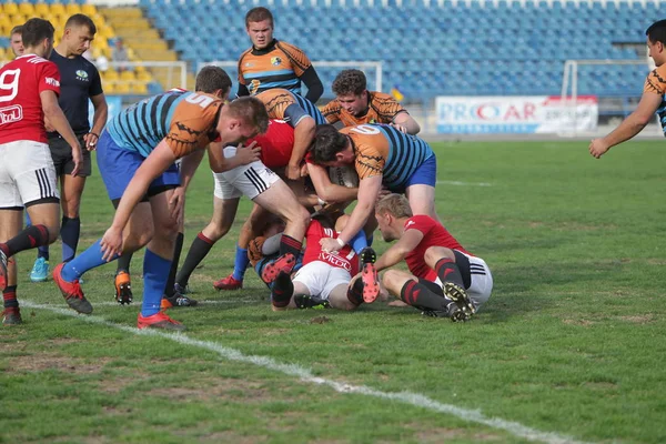 Odessa Ucrania Septiembre 2019 Equipo Rugby Odessa Politécnico Kiev Intensa —  Fotos de Stock