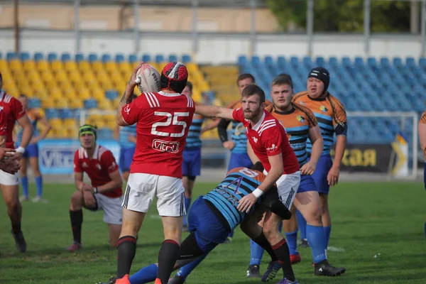 Odessa Ucrania Septiembre 2019 Equipo Rugby Odessa Politécnico Kiev Intensa —  Fotos de Stock