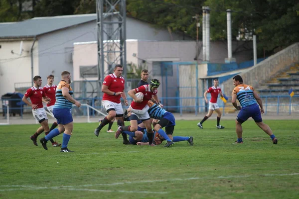Odessa Ukraina Września 2019 Odessa Rugby Team Politechnika Kijowie Intensywna — Zdjęcie stockowe