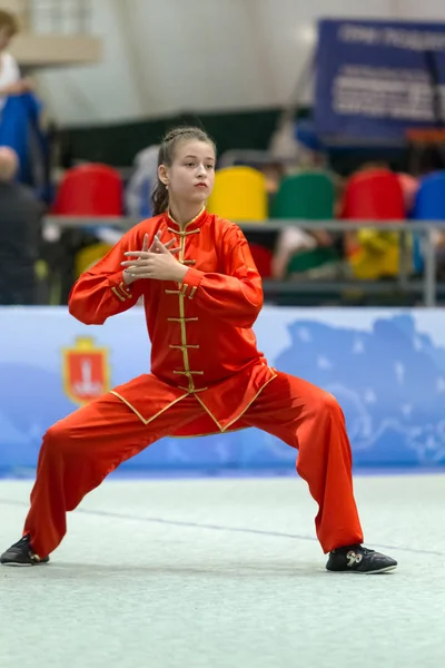 Odessa Ukraine 1Er Octobre 2019 Athlète Wushu Lors Compétition Wushu — Photo