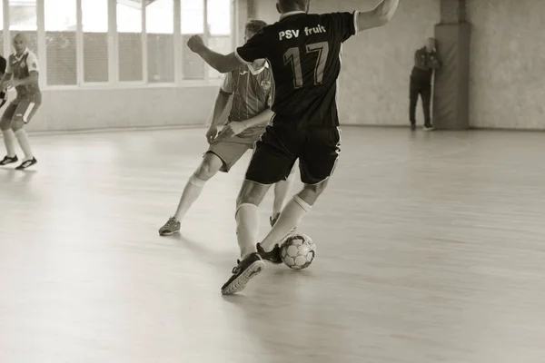 Odessa Ukrajna Október 2019 Ismeretlen Helyi Csapatjátékosok Játszanak Beltéri Futsal — Stock Fotó