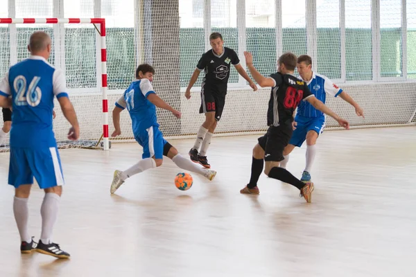 Odessa Ukrajna Október 2019 Ismeretlen Helyi Csapatjátékosok Játszanak Beltéri Futsal — Stock Fotó