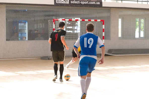 Odessa Ukrajna Október 2019 Ismeretlen Helyi Csapatjátékosok Játszanak Beltéri Futsal — Stock Fotó