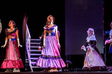 Odessa, Ukrayna - 14 Temmuz 2019: Çocuk müzikal performansı 