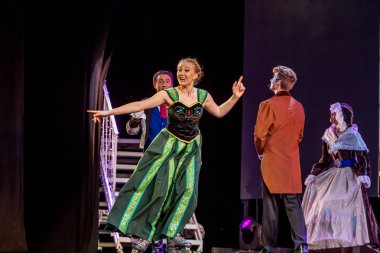 Odessa, Ukrayna - 14 Temmuz 2019: Çocuk müzikal performansı 