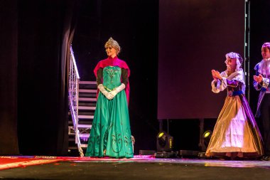 Odessa, Ukrayna - 14 Temmuz 2019: Çocuk müzikal performansı 