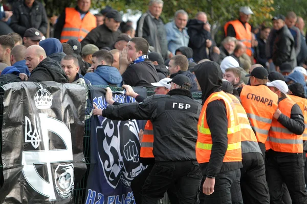 Odessa Ukrayna Ekim 2019 Futbol Taraftarları Havai Fişekler Sis Bombalarıyla — Stok fotoğraf