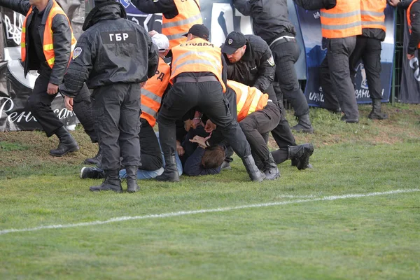 Odessa Ucrania Octubre 2019 Los Fanáticos Del Fútbol Con Fuegos — Foto de Stock