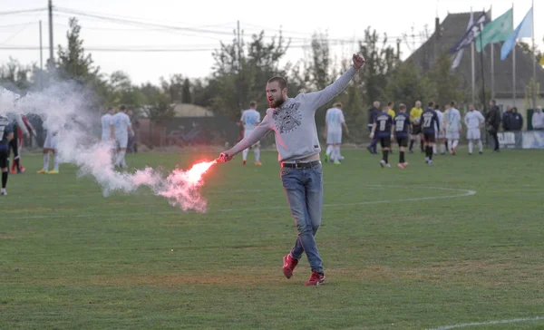 Odessa Ukraine October 2019 Football Fans Fireworks Smoke Bombs Ran — ストック写真