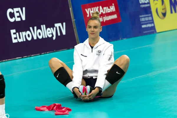 オデッサ ウクライナ 10月15 2019 女子ヨーロッパバレーボール選手権 女性Khimik Yuzhny Mladostザグレブクロアチア Cev Champions — ストック写真