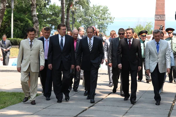 Odessa Ukraine April 2011 Foreign Minister Russia Sergey Lavrov Official — Stock Photo, Image