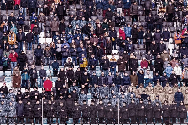 Odessa Ukraine March 2019 Crowds Fans Stands Football Stadium Match — Stock Photo, Image