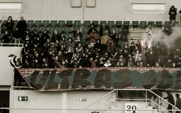 Odessa Ukraine Maart 2019 Menigte Fans Tribune Van Het Voetbalstadion — Stockfoto