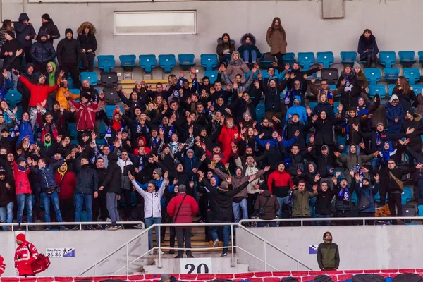 Odessa Ukraine Mars 2019 Massor Fans Läktarna Fotbollsstadion Matchen Shakhtar — Stockfoto