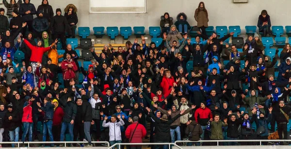 Odessa Ukraine Março 2019 Multidões Fãs Nas Arquibancadas Estádio Futebol — Fotografia de Stock