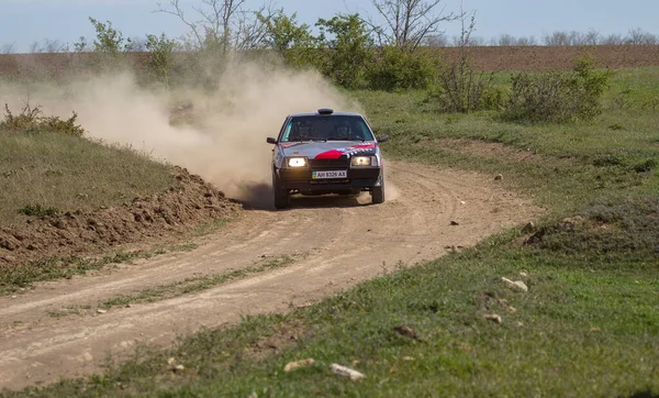 Odessa Ukraine 2017 전통적 Autocross Championship 자동차는 코스를 급선회하며 흩어져서 — 스톡 사진