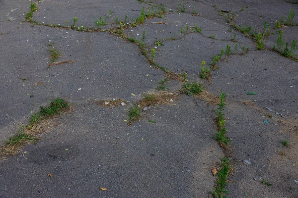 Very bad paved road. Cracks in the pavement, potholes. Very poor condition of local asphalt road after a low-quality patching